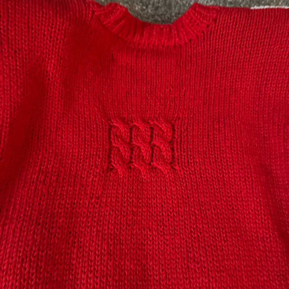 Hand Knit vintage Marisa Christina ants marching picnic sweater - size large - Picture 4 of 10